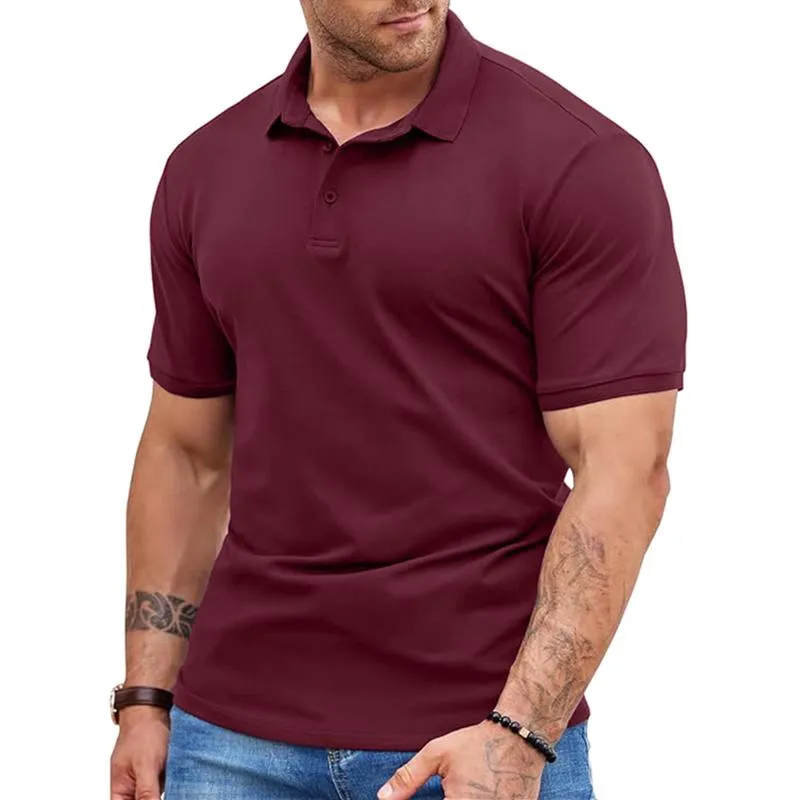 Men's Solid Lapel Short Sleeve Casual Polo Shirt 46902851Z sold by Manly product image thumbnail 3