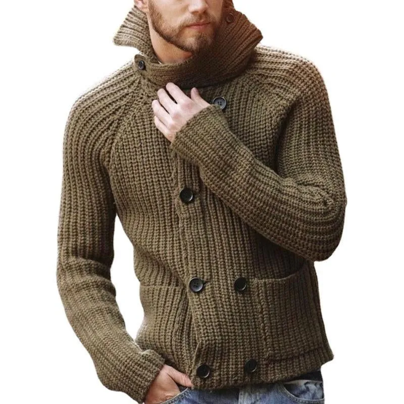 Men's Double Breasted Long Sleeve Turtleneck Knit Jacket 90953320X sold by Manly