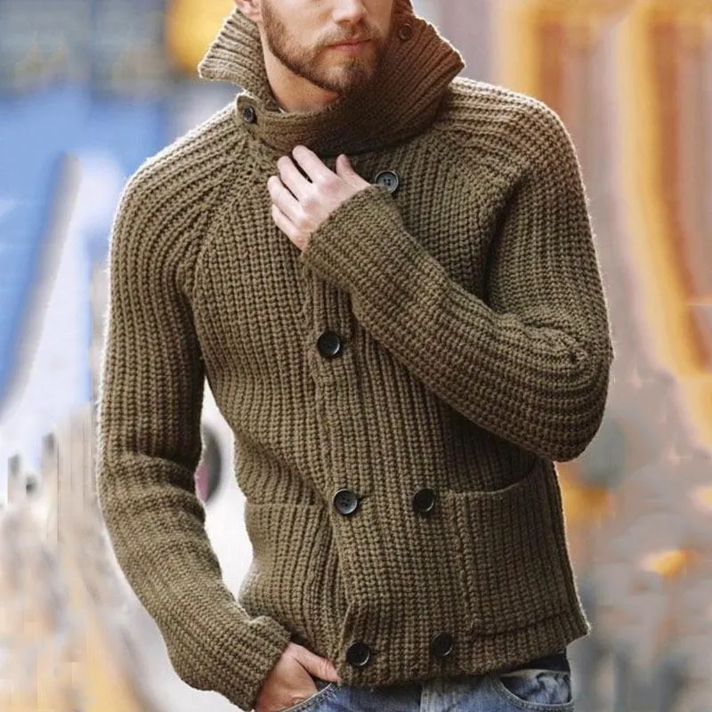 Men's Double Breasted Long Sleeve Turtleneck Knit Jacket 90953320X sold by Manly product image thumbnail 2