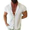Men's Retro Linen Sleeveless Shirt 33161158TO sold by Manly