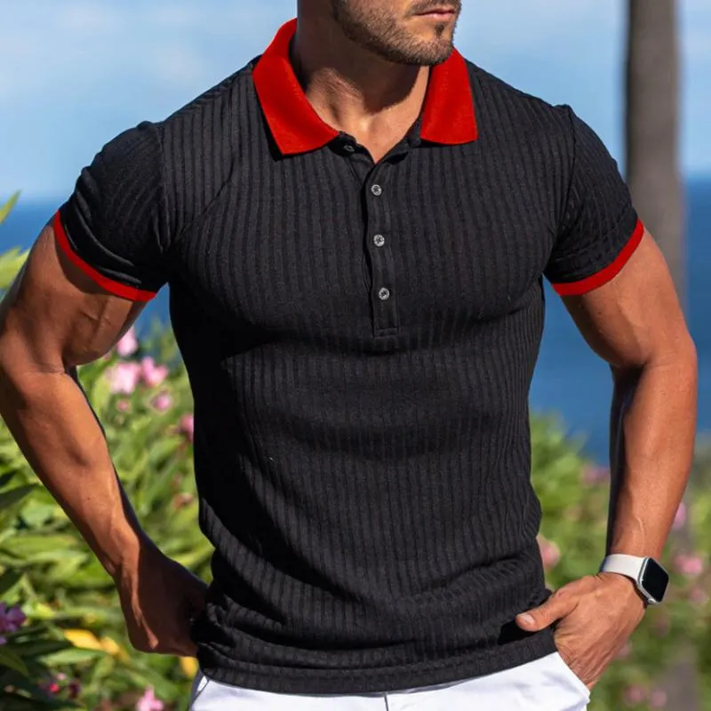 Men's Casual Ribbed Short Sleeve Polo Shirt 00292914TO sold by Manly product image thumbnail 5