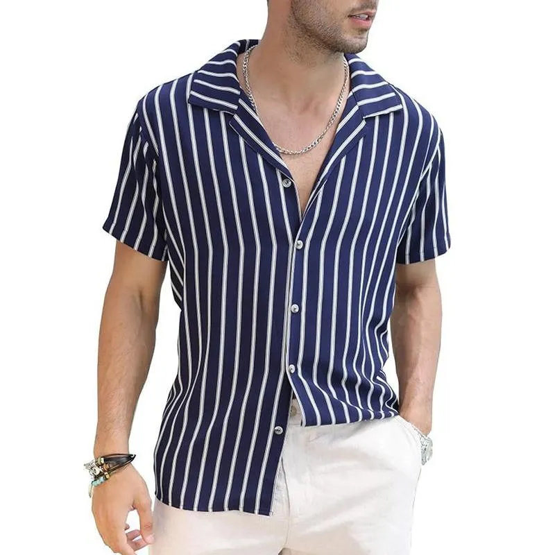 Men's Summer Beach Casual Striped Shirt 58786178X sold by Manly