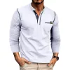 Men's Casual Solid Color Henley Collar Long Sleeve T-Shirt 93514973Y sold by Manly