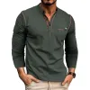 Men's Casual Solid Color Henley Collar Long Sleeve T-Shirt 93514973Y sold by Manly
