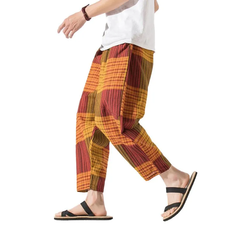 Men's Retro Ethnic Print Loose Cropped Harem Pants 04313113M sold by Manly