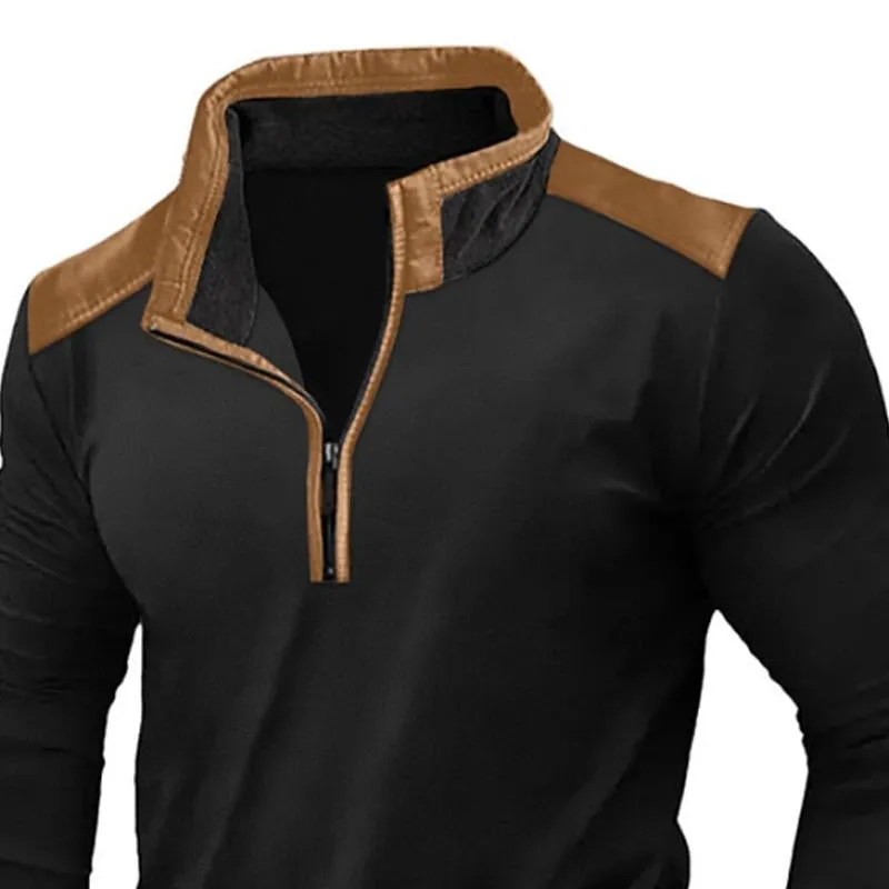 Men's Colorblock Half Zip Stand Collar Sweatshirt 31640043X sold by Manly product image thumbnail 2