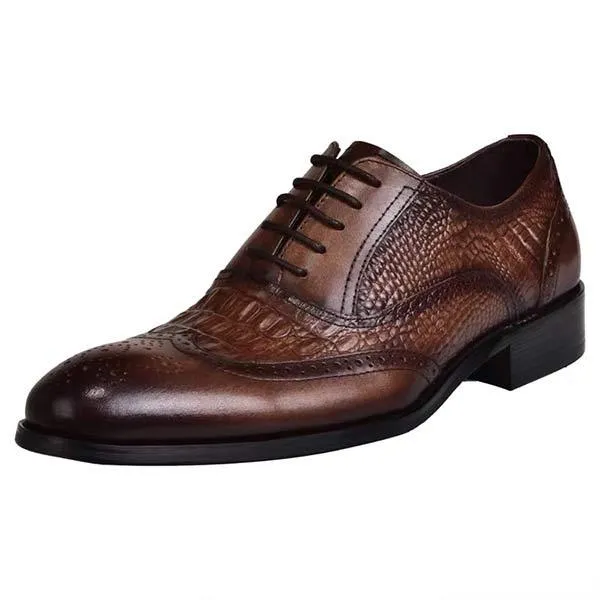 MEN'S BROGUE OXFORD CROCODILE LEATHER SHOES 83905243C sold by Manly