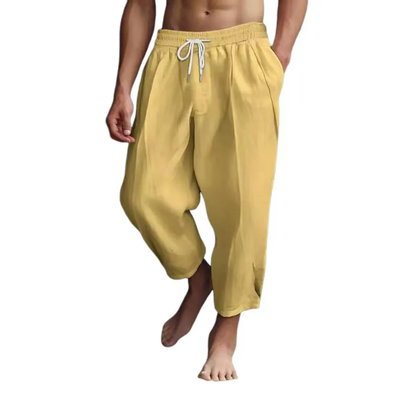 Men's Casual Cotton Linen Blended Breathable Loose Pants 45686667M sold by Manly