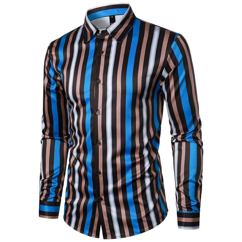 Men's Casual Long Sleeve Striped Printed Shirt 01858922X sold by Manly product image thumbnail 4