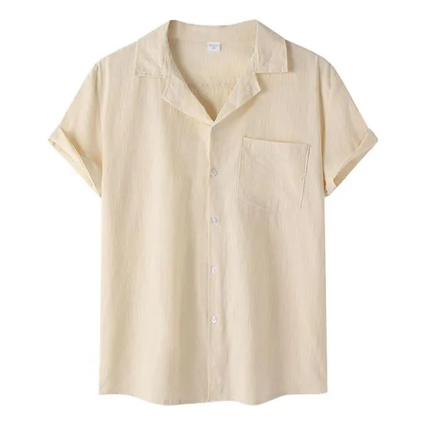 Men's Casual Thin Cotton Linen Short Sleeve Shirt 56599850M sold by Manly product image thumbnail 5