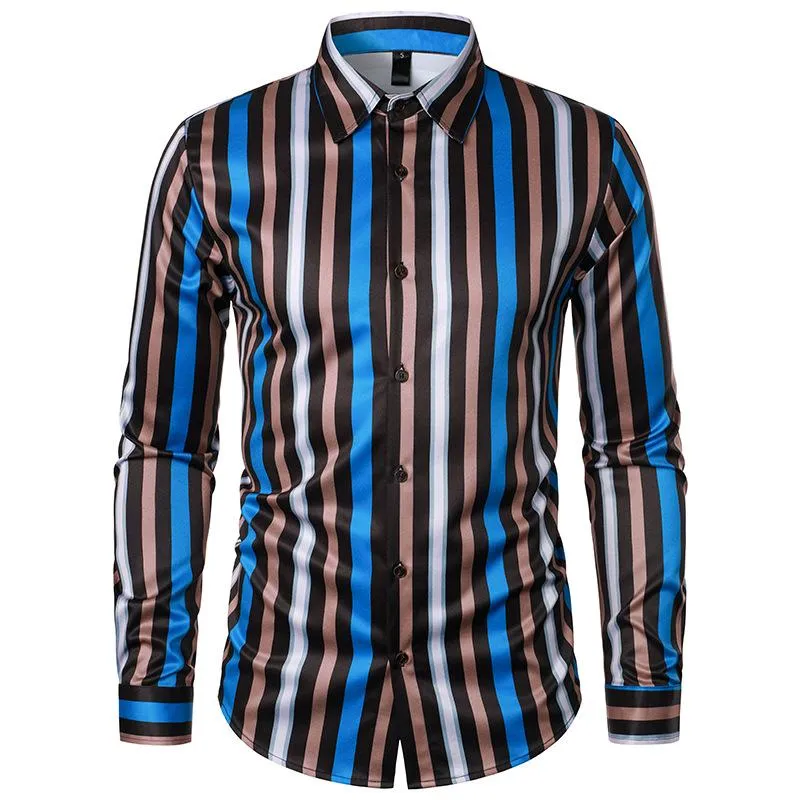 Men's Casual Long Sleeve Striped Printed Shirt 01858922X sold by Manly product image thumbnail 3