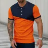 Men's Casual Retro Colorblock Print Polo Shirt 21034850TO sold by Manly