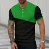 Men's Casual Retro Colorblock Print Polo Shirt 21034850TO sold by Manly