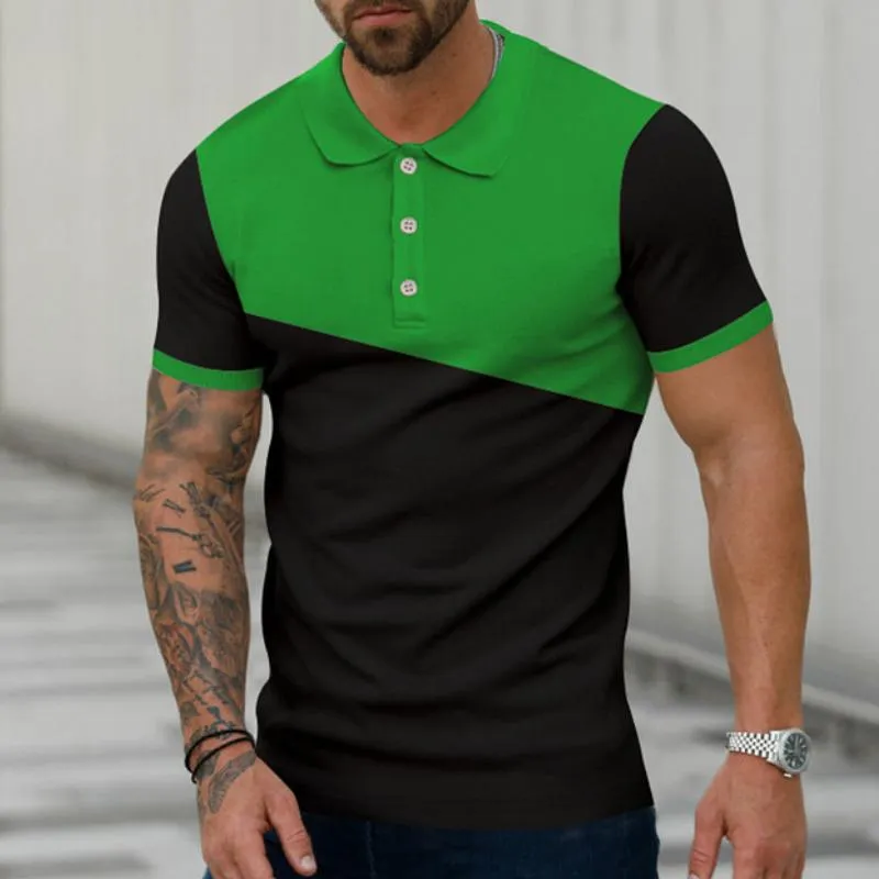 Men's Casual Retro Colorblock Print Polo Shirt 21034850TO sold by Manly product image thumbnail 3