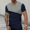 Men's Casual Retro Colorblock Print Polo Shirt 21034850TO sold by Manly