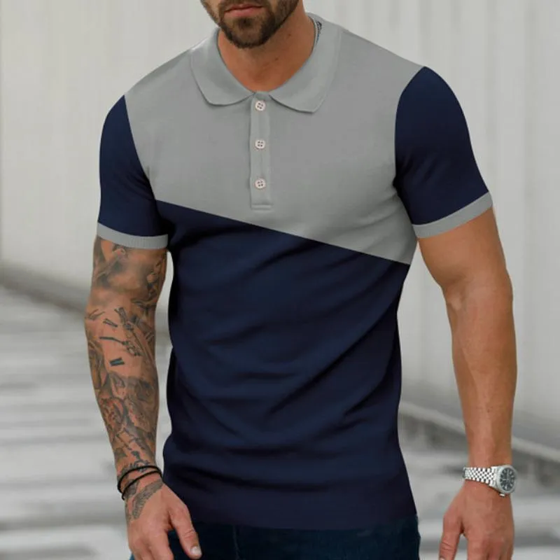 Men's Casual Retro Colorblock Print Polo Shirt 21034850TO sold by Manly product image thumbnail 4