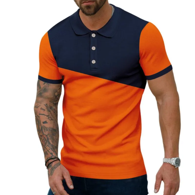 Men's Casual Retro Colorblock Print Polo Shirt 21034850TO sold by Manly