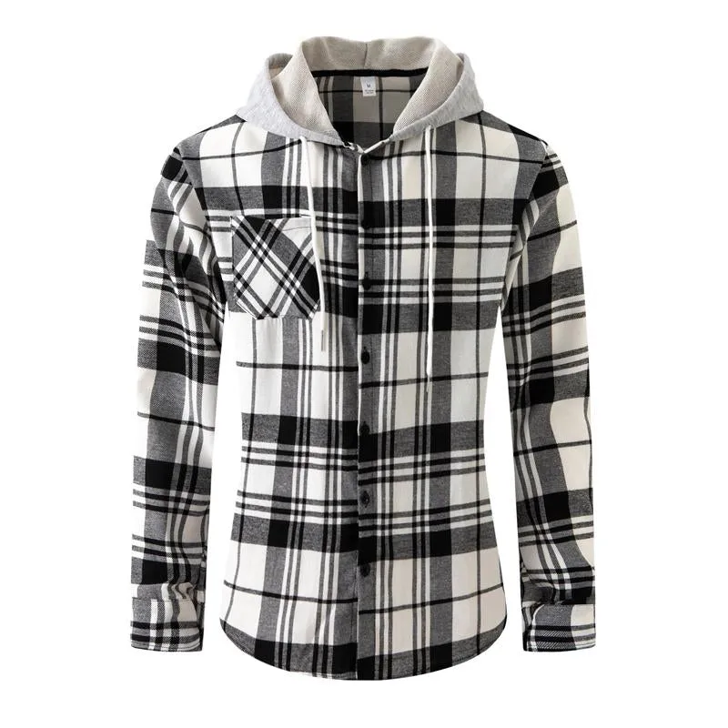 Men's Plaid Flannel Hooded Casual Jacket 11828563X sold by Manly