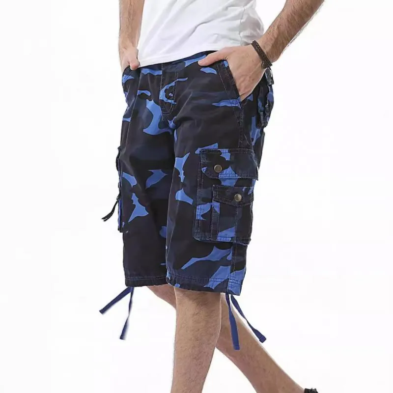 Men's Loose Camo Cargo Multi-Pocket Shorts 29660262Y sold by Manly