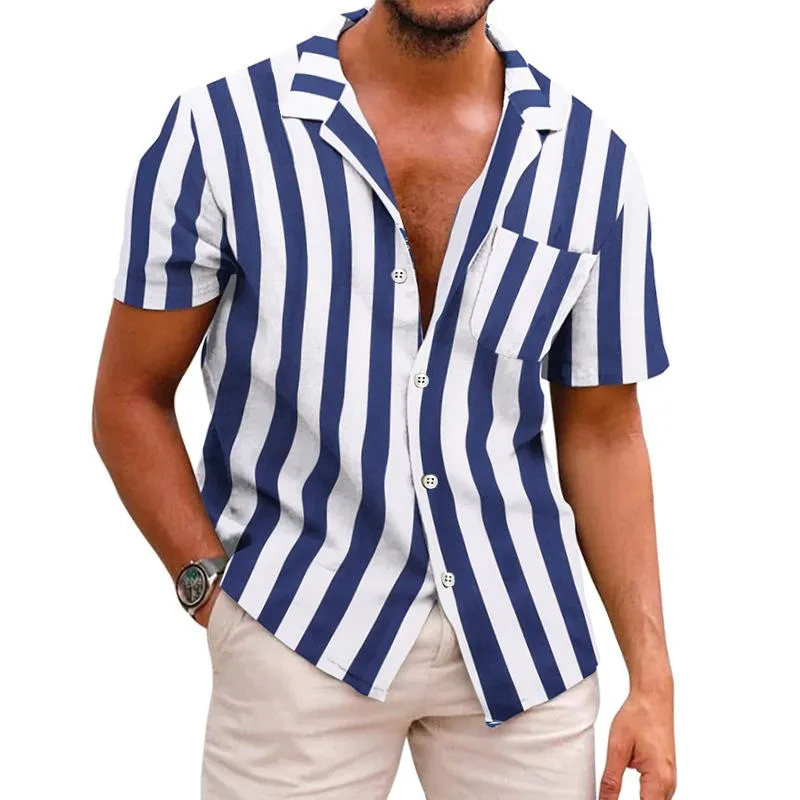 Men's Striped Short Sleeve Shirt 98185822Z sold by Manly