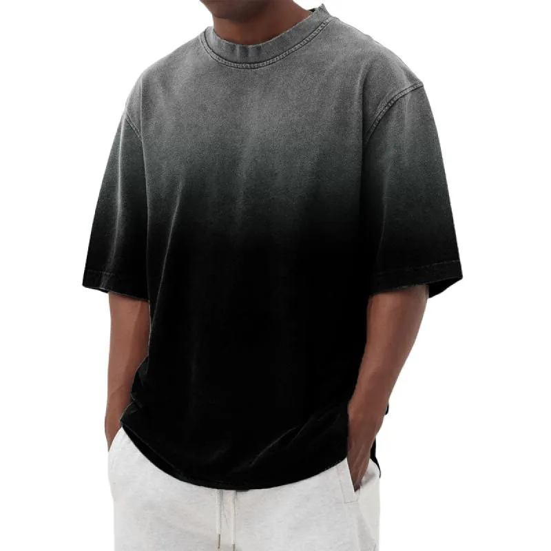 Men's Washed Gradient Short-sleeved T-shirt 38166859X sold by Manly