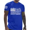 Men's Independence Day Crew Neck American Flag Print Top T-Shirt 32249480X sold by Manly