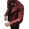Men's Vintage Slim Lapel Windproof Zipper Motorcycle Padded Jacket 61844791M sold by Manly