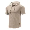 Men's Casual Hooded Knit Short Sleeve T-Shirt 79682427M sold by Manly
