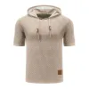 Men's Casual Hooded Knit Short Sleeve T-Shirt 79682427M sold by Manly