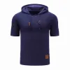 Men's Casual Hooded Knit Short Sleeve T-Shirt 79682427M sold by Manly