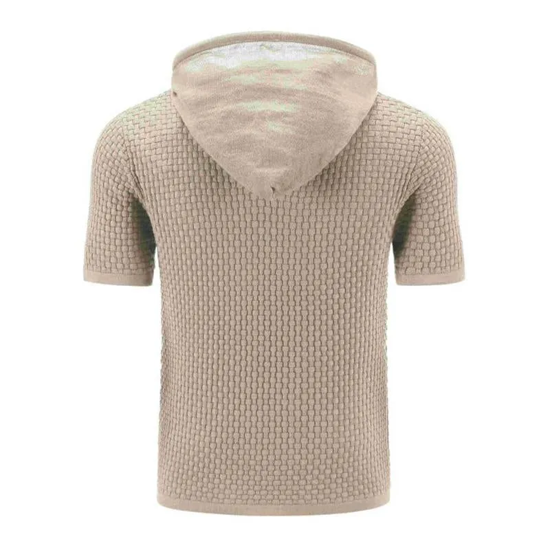 Men's Casual Hooded Knit Short Sleeve T-Shirt 79682427M sold by Manly product image thumbnail 3