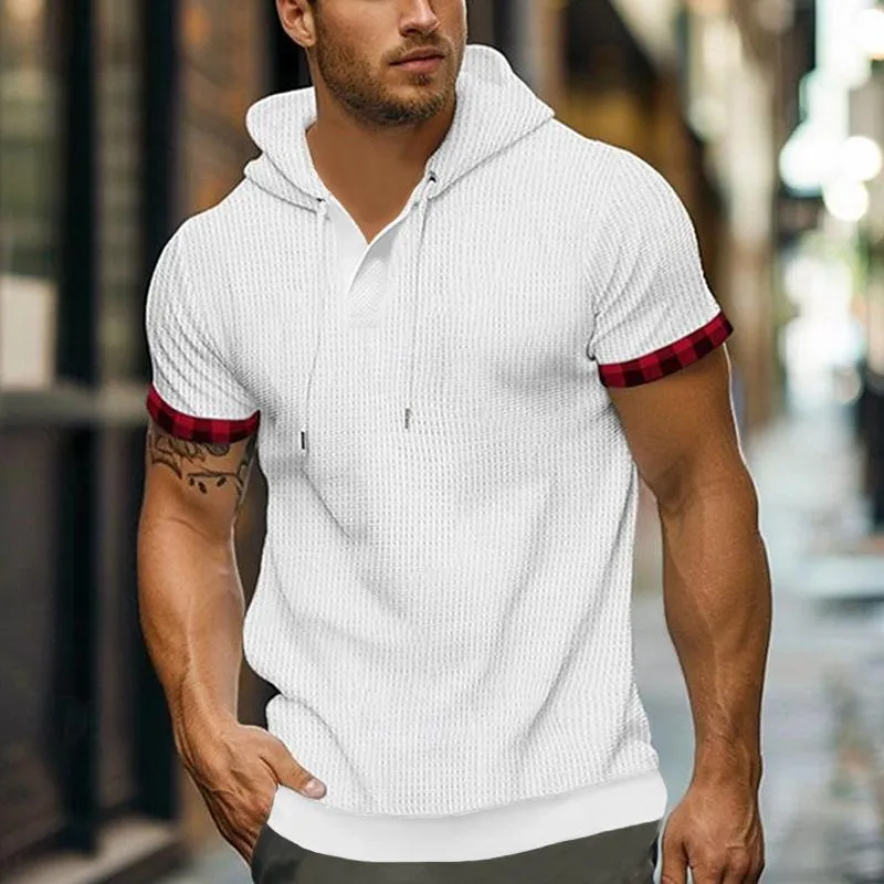 Men's Waffle Breathable Short Sleeve Hoodie 99348474X sold by Manly product image thumbnail 2