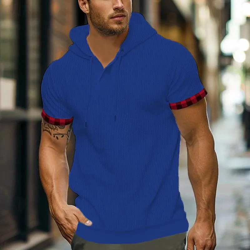 Men's Waffle Breathable Short Sleeve Hoodie 99348474X sold by Manly product image thumbnail 5