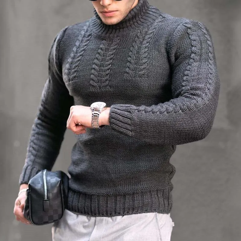Men's Solid Cable Round Neck Long Sleeve Sweater 54537834Z sold by Manly product image thumbnail 2
