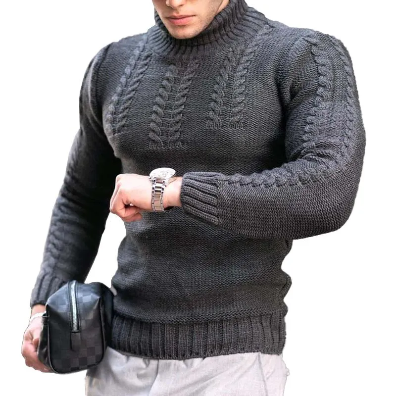 Men's Solid Cable Round Neck Long Sleeve Sweater 54537834Z sold by Manly