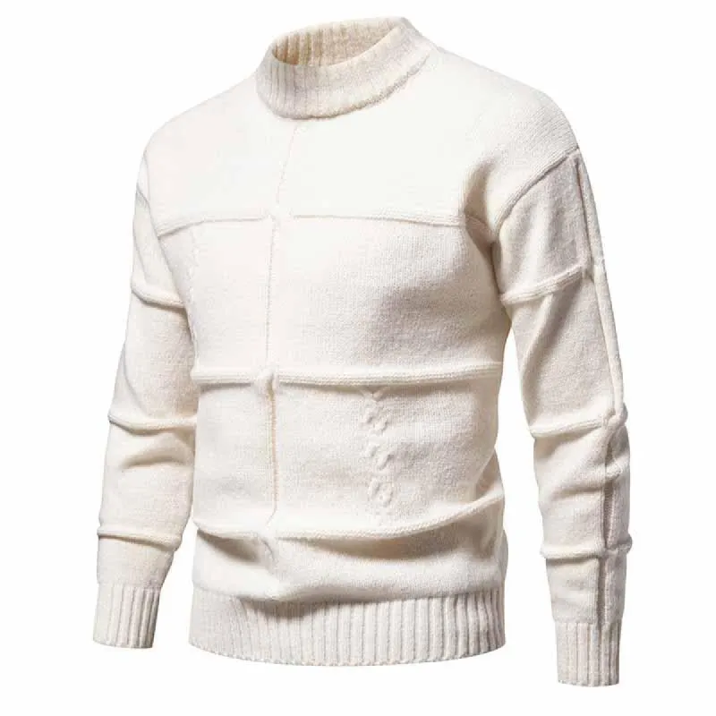 Men's Simple Solid Color Knitted Crew Neck Sweater 47382354X sold by Manly