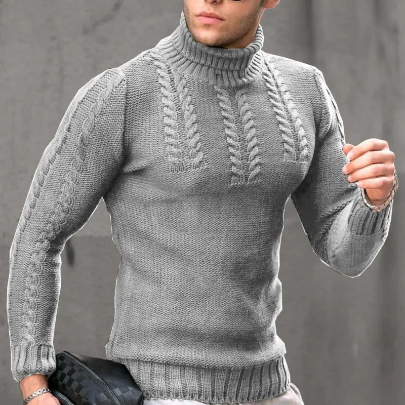 Men's Solid Cable Round Neck Long Sleeve Sweater 54537834Z sold by Manly product image thumbnail 4