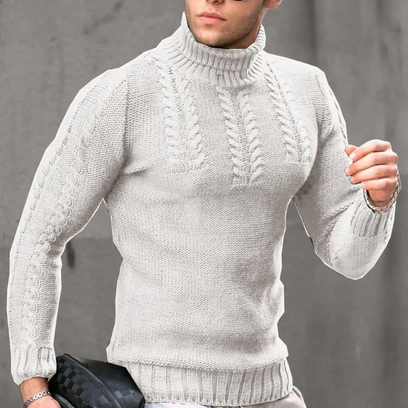 Men's Solid Cable Round Neck Long Sleeve Sweater 54537834Z sold by Manly product image thumbnail 5