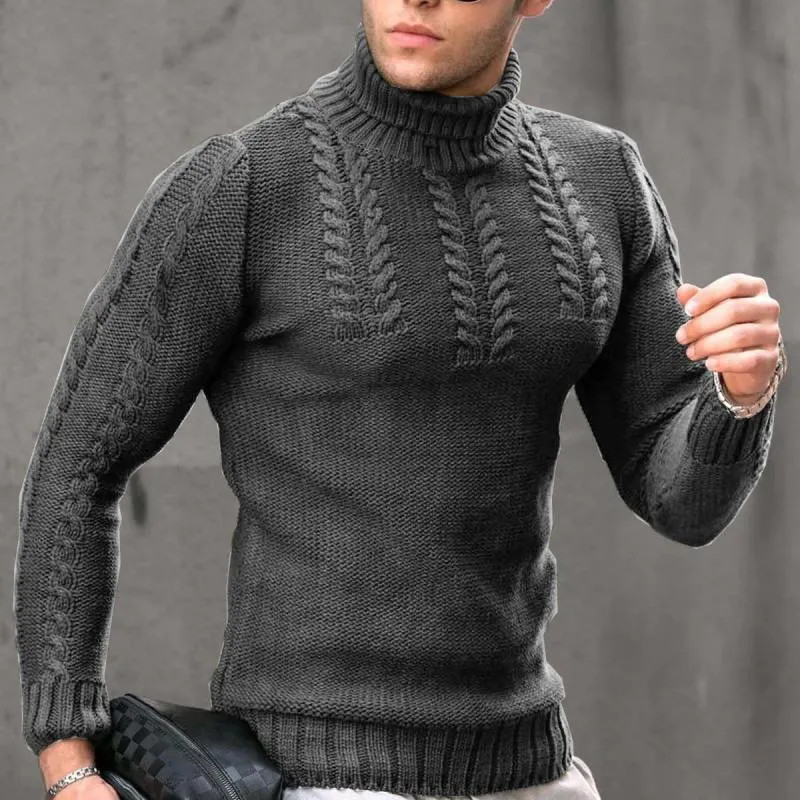 Men's Solid Cable Round Neck Long Sleeve Sweater 54537834Z sold by Manly product image thumbnail 3