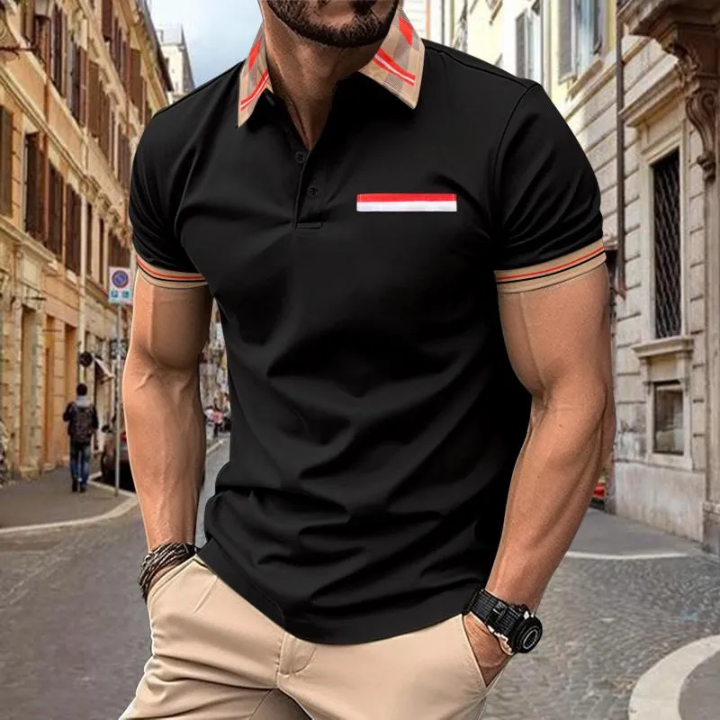 Men's Colorblock Lapel Short Sleeve Casual Polo Shirt 60594655Z sold by Manly product image thumbnail 2