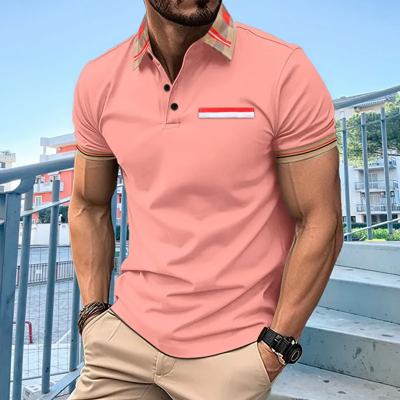 Men's Colorblock Lapel Short Sleeve Casual Polo Shirt 60594655Z sold by Manly product image thumbnail 3