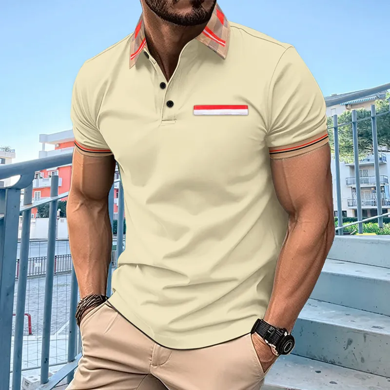 Men's Colorblock Lapel Short Sleeve Casual Polo Shirt 60594655Z sold by Manly product image thumbnail 4