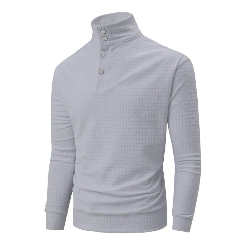 Men's Casual Solid Color Waffle Button Polo Shirt 94778187Y sold by Manly product image thumbnail 5