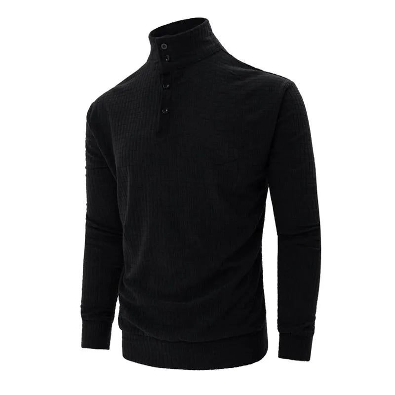 Men's Casual Solid Color Waffle Button Polo Shirt 94778187Y sold by Manly product image thumbnail 4