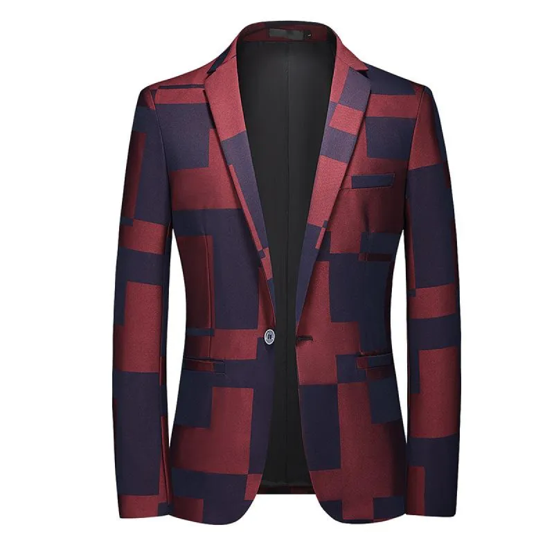 Men's Vintage Print Slim Fit One Button Blazer 53772172M sold by Manly