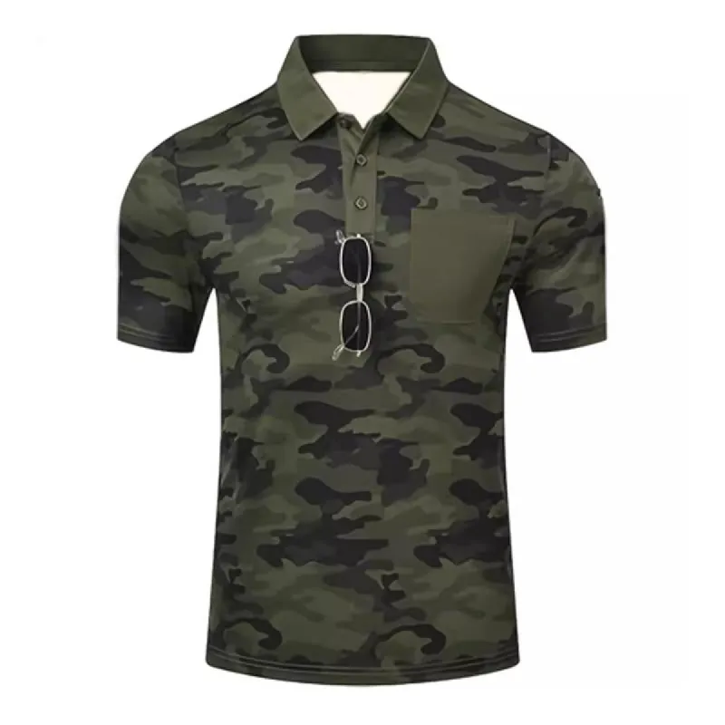 Men's Camouflage Lapel Outdoor Camouflage Lapel POLO Shirt 38750244X sold by Manly