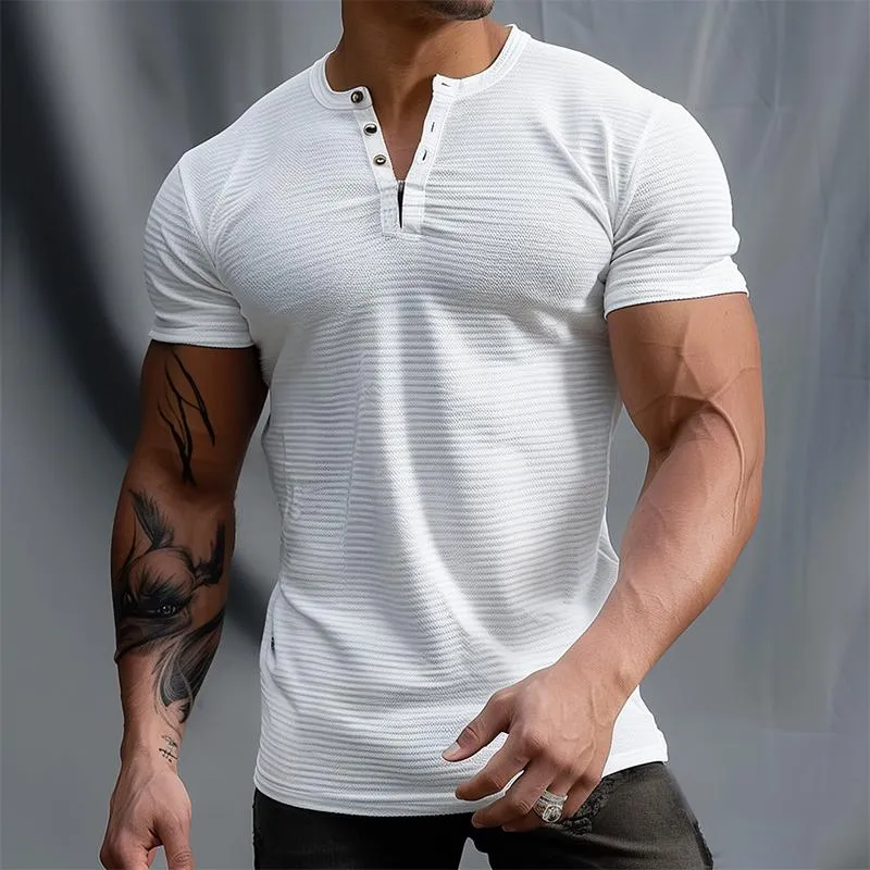 Men's Casual Simple Solid Color T-shirt 74250208TO sold by Manly product image thumbnail 2