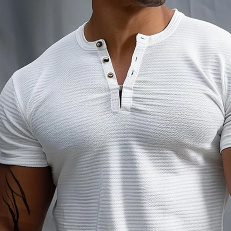 Men's Casual Simple Solid Color T-shirt 74250208TO sold by Manly product image thumbnail 3