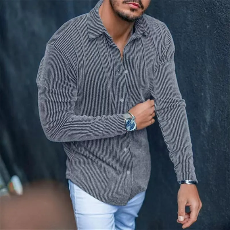 Men's Casual Striped Slim Lapel Long Sleeve Loose Shirt 22599360M sold by Manly product image thumbnail 2