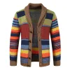 Men's Colorblock Lapel Sweater Jacket 02918584X sold by Manly